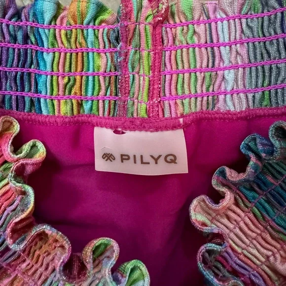 Pilyq PQ Swim Retro Stripe Smocked Girls Bikini - Picture 4 of 5